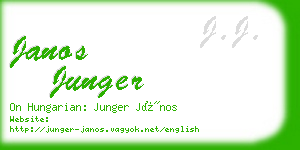 janos junger business card